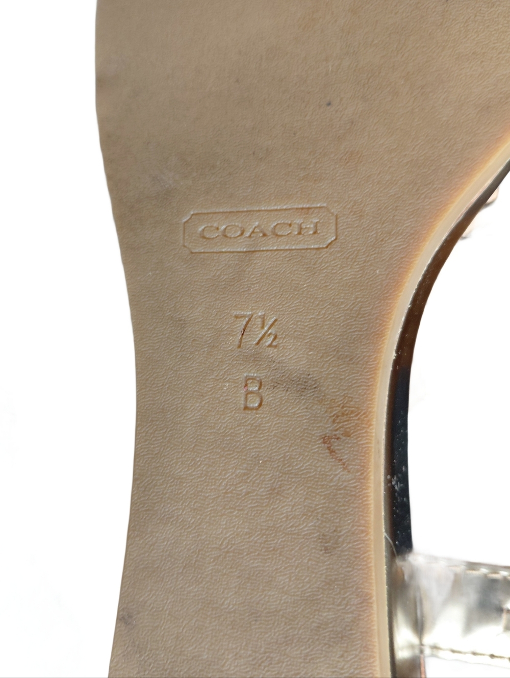 Coach India Metallic Gold T-Strap Sandals Size 7.5 - Picture 8 of 10